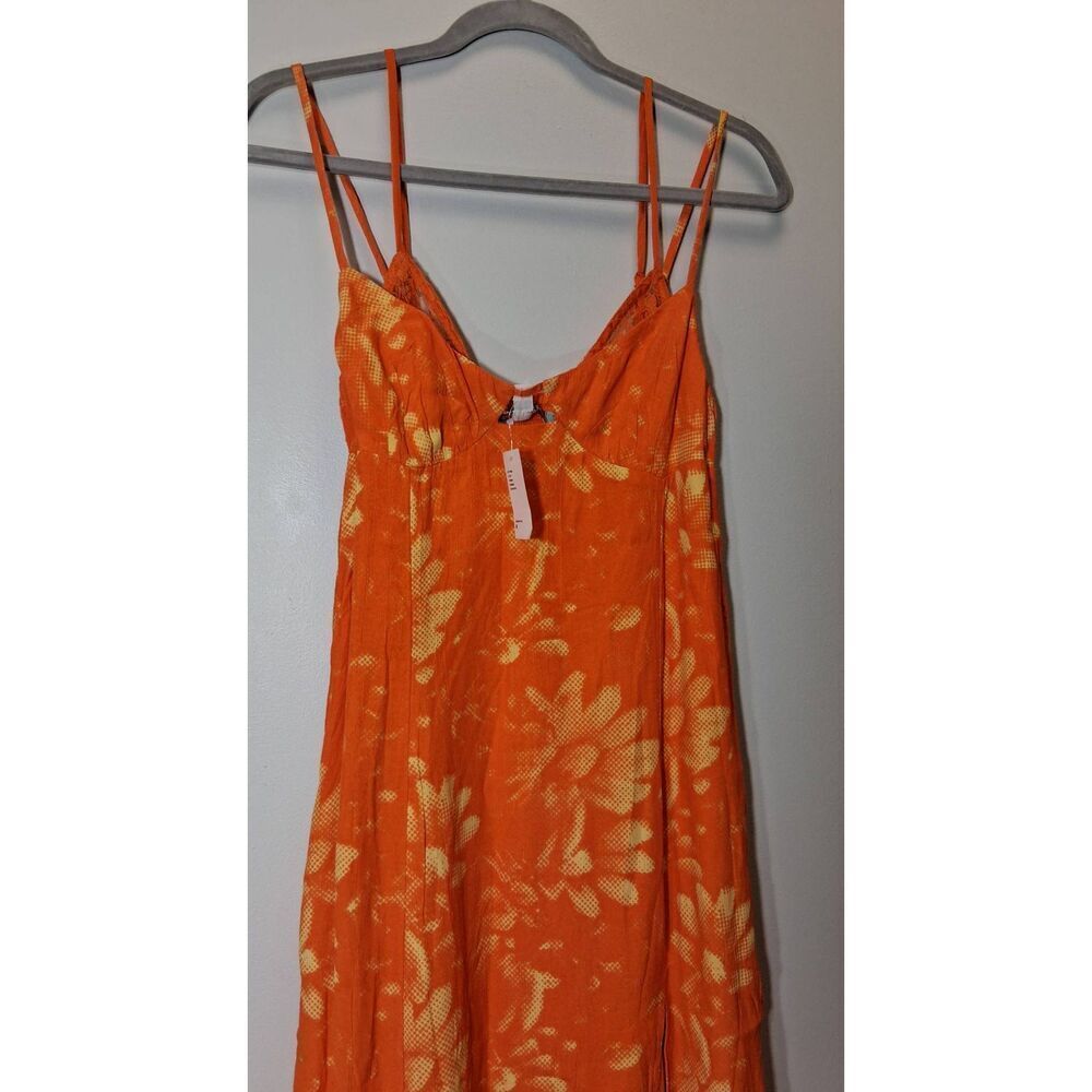Urban outfitters womens medium orange dress boho midi travel resort sun - Picture 3 of 11